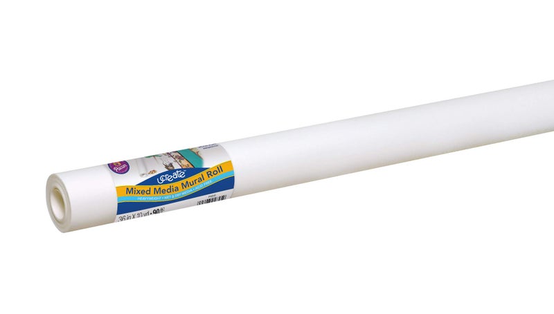 UCreate Mixed Media Art Paper, Heavyweight, 36" x 10 yds., 1 Roll, White (4845) - Image 1